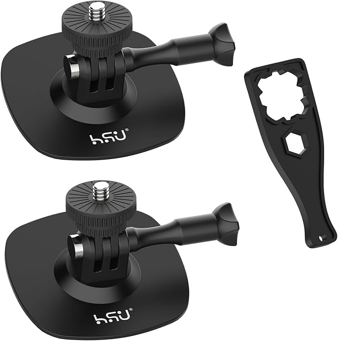 HSU Flexible Adhesive Mount Kit, 3M Helmet Adhesive Sticky Mounts Compatible with Insta360 X4 X3 X2 X One RS, GoPro Hero 12/11/10/9/8/7, GoPro Max, DJI Osmo Action Sports Camera Accessories
