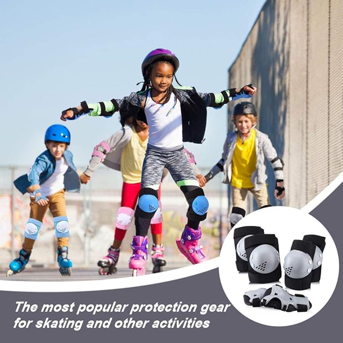 Kids Youth Knee Pads Elbow Pads for Roller Skates, Cycling, BMX Bike, Skateboard, Inline Skating, Scooter Riding Sports