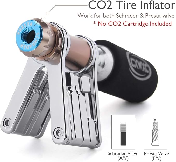 Bike Tool Mini 11 in 1 Multi-Tool - Chain Tool/Torx/Hex/Screwdriver Bicycle Multitool Kit - Cycling Mechanic Repair Tools with CO2 Inflator for Road and Mountain Bikes