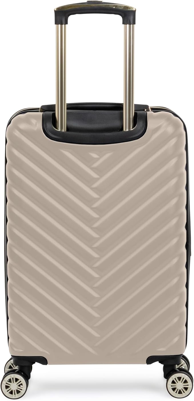 Kenneth Cole REACTION マディソン スクエア 軽量 ハードサイド シェブロン 拡張可能 スピナーラゲッジ、トープ、20インチ（預け入れサイズ）