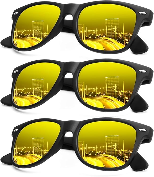 KALIYADI Polarized Sunglasses for Men and Women Matte Finish Sun glasses Color Mirror Lens UV Blocking (3 Pack)