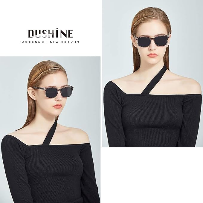 DUSHINE 偏光サングラス レディース クラシックレトロスタイル UV400保護