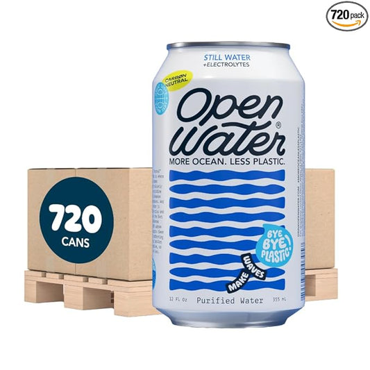 Open Water - スティル 12oz缶 (ミニパレット60ケース 720缶 - 缶入りスティルウォーター)