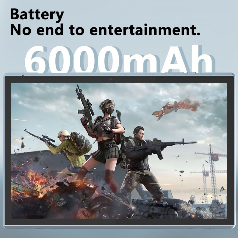 ZZB 10 inch Tablet Android 15 Tablet PC, 10.1" Android Tablets DDR4 8GB RAM 32GB ROM 2MP+8MP Dual Camera 5G WiFi-6 BT Support 1TB Expand 10 in IPS 6000mAh Battery Powerful Performance Tablets (Gray)