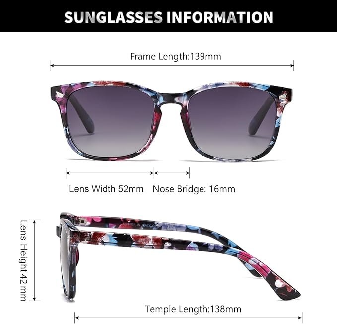 DUSHINE 偏光サングラス レディース クラシックレトロスタイル UV400保護