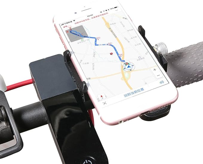 GUB Bicycle & Motorcycle Phone Mount, Aluminum Alloy Universal Bike Handlebar Phone Mount Holder Adjustable Compatible with iPhone X XR Xs 7s 8 Plus,Compatible with SamsungS9/S8/Note5/4 (Black)