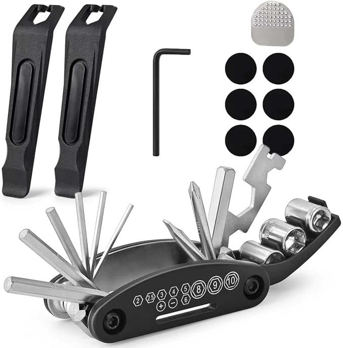 Tubeless Bike Tire Repair Kits and Bike Tool Kit,Bike Tire Repair kit with Multitool and Tire Levers for Road Bicycle and Mountain Bike MTB Tires Fix a Puncture or Flat