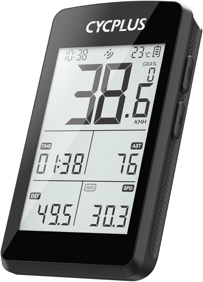 CYCPLUS Bike Computer GPS Wireless, ANT+ Cycling Computer GPS with Bluetooth, 2.8" LCD Screen,100+ Hours Battery Endurance Bike Speedometer with Auto Backlight IP67 Waterproof