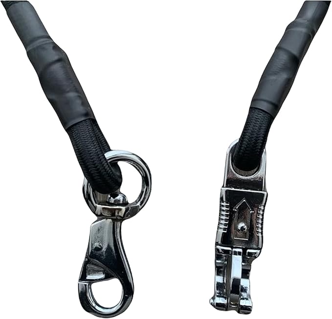 Majestic Ally Pack of 2, Bungee Trailer Tie for Horse Haulage with Panic Snap and Bull Snap - 36 Inch (Turquoise)