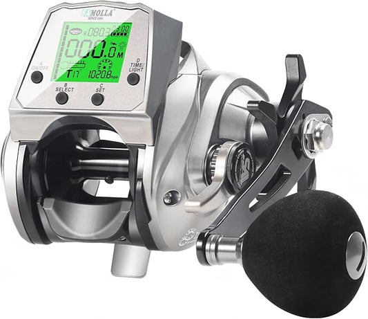 Digital Baitcasting Fishing Reel with LCD Display,8 oz Ultralight Electric Baitcaster Reel, 22-35 Lb Max Drag,6.3:1/7.2:1 Gear Ratio,Left/Right Handed,Compact Design for Freshwater & Saltwater