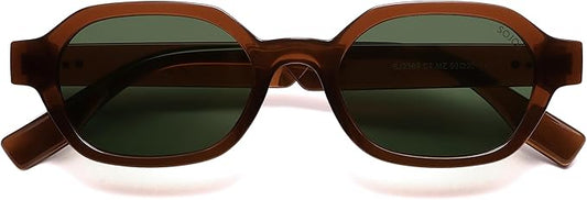 SOJOS レトロ偏光ヘキサゴンサングラス レディース メンズ、UV400 トレンディな長方形 70年代 80年代 90年代 シェード SJ2389