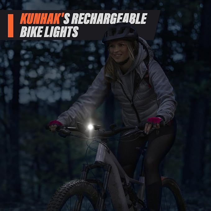 Rechargeable Bike Lights, Ultra Bright Bike Lights for Night Riding, Road Mountain Bike Accessories for Kids Adults - Headlight with Tail Light