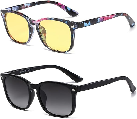 DUSHINE レディース 偏光サングラス クラシックレトロスタイル UV400保護