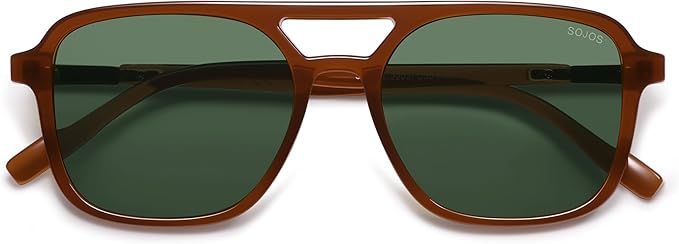SOJOS レトロ アビエイター サングラス レディース メンズ トレンディ 長方形 レディース メンズ シェード サングラス SJ2202