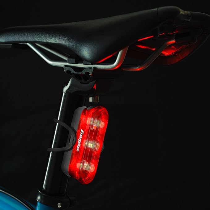 Energizer X400 Rechargeable Bike Light, IPX4 Water Resistant, Compact and Lightweight Design, Front Clip Light and Rear LED Light for Visibility Black