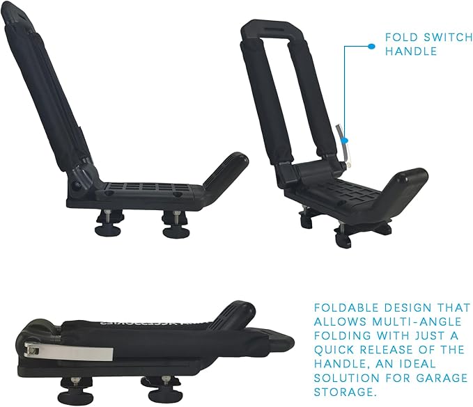 Folding Kayak Roof Rack - Low Profile When Folded, Universal Car SUV Truck Carrier, Elliptical Aluminum Alloy, Tool-Free Locking Hinge for Kayak, Canoe, SUP (Holds 100 lbs)