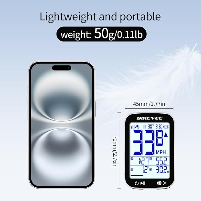 GPS Bike Computer Wireless Cycling Computer with Auto Backlight, Bicycle Speedometer Odometer, Waterproof GPS Speed Tracker for Road Mountain Bikes