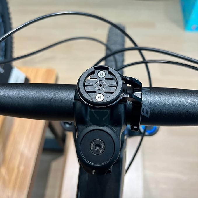 Cestbon Mountain Bike Mount for Garmin Edge Wahoo Elemnt Bryton Rider Stages Dash Hammerhead Karoo, Bike Stem Mount for Handlebar 35mm(Black)