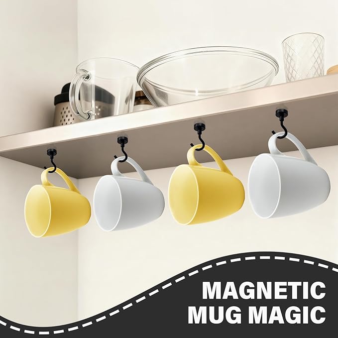 38Pack Heavy Duty Magnetic Hooks, 30LBS Powerful Black Metal Neodymium Magnets Hooks for Hanging, Magnets with Hooks Perfect for Home, Kitchen, Bathroom, Office, Cruise Must Haves