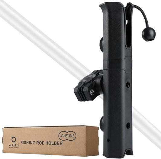 Adjustable Pole Mount Bike Fishing Rod Holder for Bicycle, Boat, Chairs, Cart, Scooter, Motorcycle, ATV & Beach Car, Fishing Pole Holder for Bike Rack with Mount Clamp (1.6" Inner Diameter)