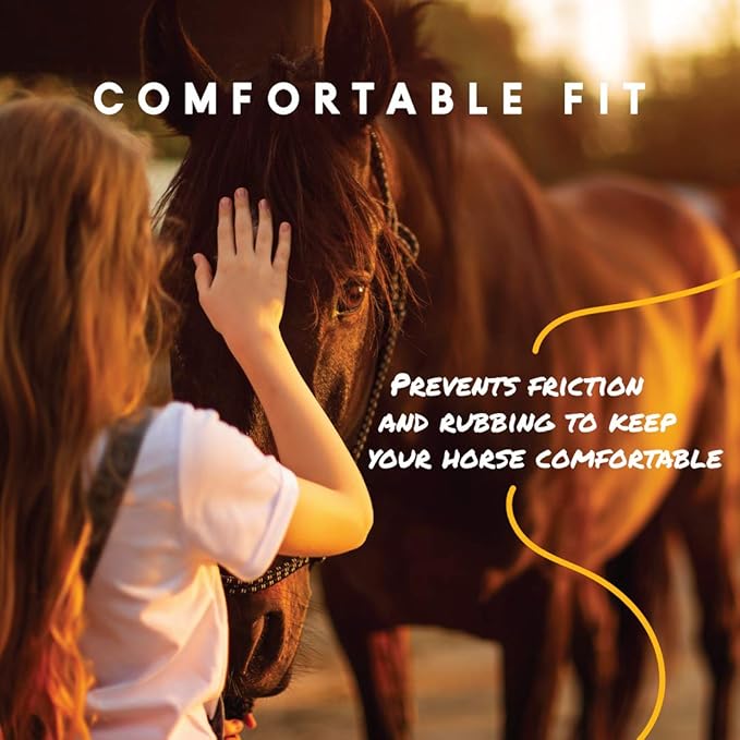 Manna Pro, Pro-Force Equine Fly Mask with Ears & Equi-Glo Reflector, Horse Mask(s), Mask for Horses, Durable Clear-View Mesh, UV Protection, Adjustable, Fits 900–1200 lb Horses