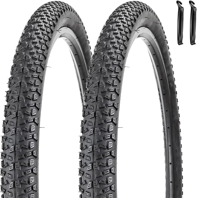 2 Pack Bike Tire 24 26 27.5 X 1.95 27.5 29 X 2.125 Inch Folding Replacement Bike Tire with Tire Levers Foldable Bead Wire Bicycle Tire for Mountain Bike