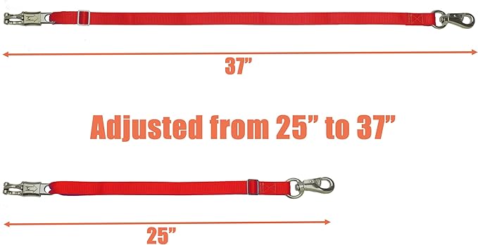 Adjustable Trailer Tie （2 Pack）-Horse Trailer Nylon Strap Tie，Adjusted from 25 to 37”
