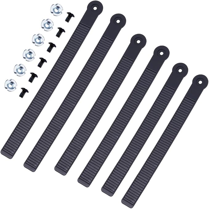 SUPERFINDINGS 6 Sets 3 Sizes Snowboard Binding Straps Replacement 206/227/264mm PVC Elastic Strap-in Snowboarding Bindings for Snowboard Binding Replacement