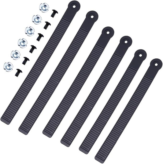 SUPERFINDINGS 6 Sets 3 Sizes Snowboard Binding Straps Replacement 206/227/264mm PVC Elastic Strap-in Snowboarding Bindings for Snowboard Binding Replacement