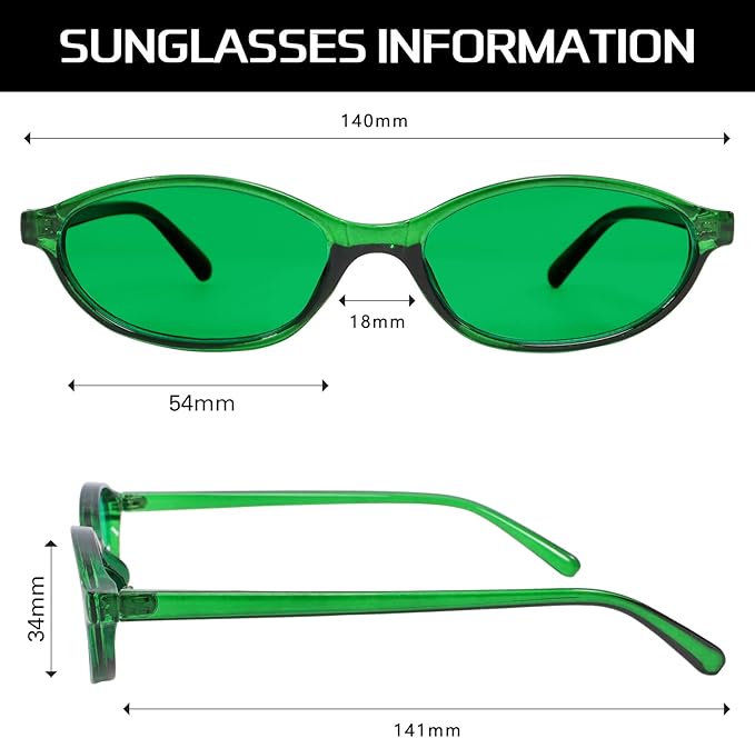 Retro Oval Sunglasses for Women Chic Cat Eye 90s Sunnies Lightweight Narrow Shades Trendy UV protection Sun Glasses