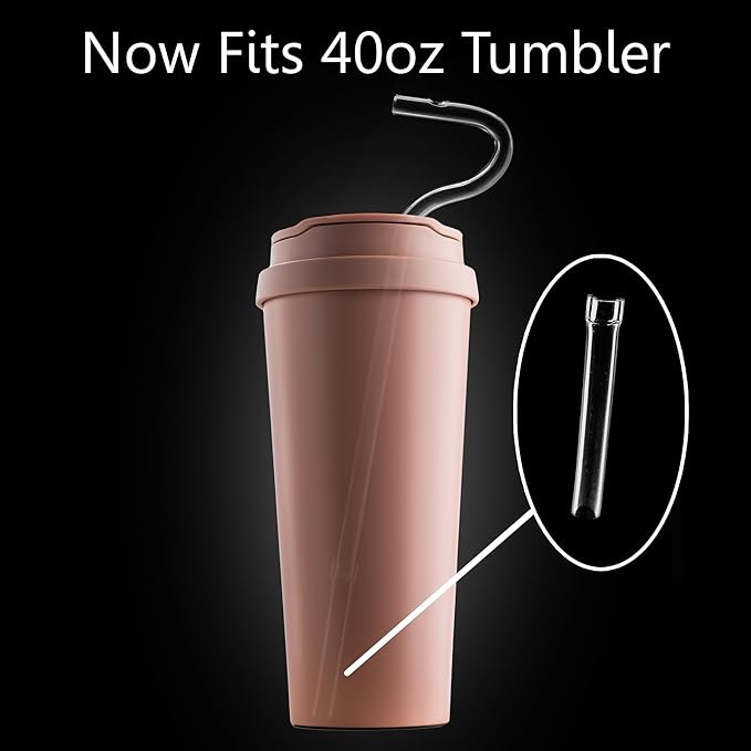 しわ防止ストロー用Lipzi延長アクセサリーパック - シリコン延長部品2個と交換用プラグ6個 - 背の高い40オンスタンブラー用 - 8点セット