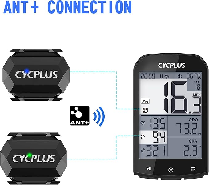 CYCPLUS Cycling Speed and Cadence Sensor Bluetooth & ANT+ Wireless Bike Cadence Sensor Speed IP67 Waterproof