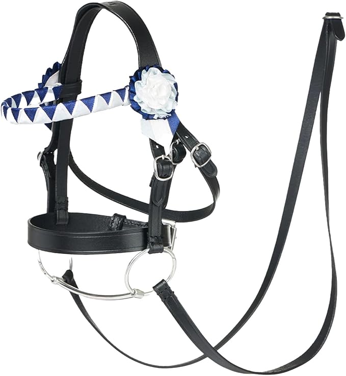 LeMieux Hobby Horse Showing Bridle Black - Leather Bridle, Show Browband and Bucked Reins - Educational Toy - Suitable for Ages 8+