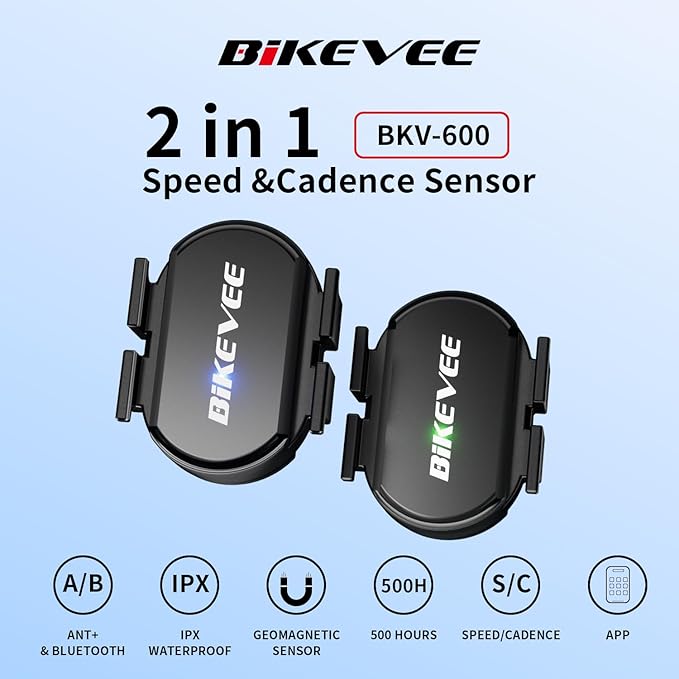 Wireless Bike Computer GPS Bundle, Speedometer & Odometer, Cadence Sensor, Auto Backlight & Auto Stop, IPX7 Waterproof, 2.6" LCD Display