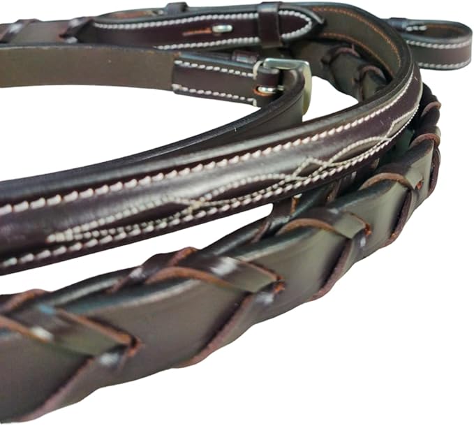 Hunter Bridle - Fancy Stitch with Removable Flash – Anatomical Padded Crown, Classic Hunter Style