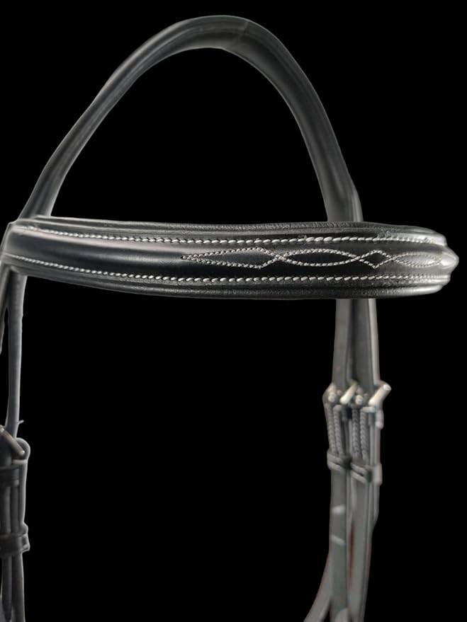 Hunter Bridle - Fancy Stitch with Removable Flash – Anatomical Padded Crown, Classic Hunter Style