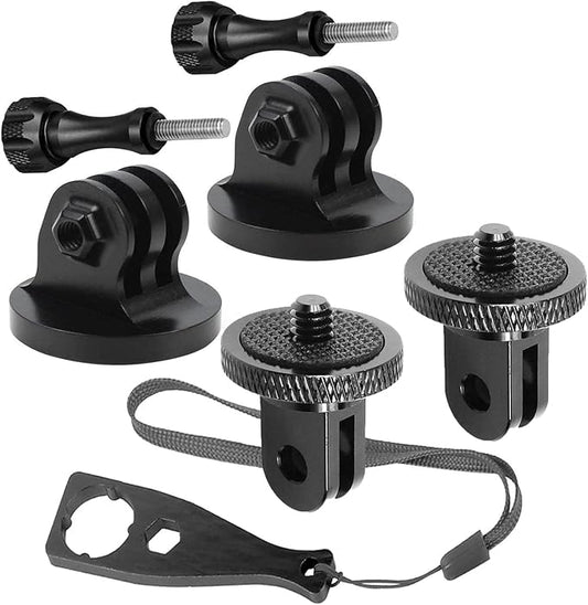 Aluminum Camera Tripod Adapter 1/4"-20 Conversion Adapter Mounts Compatible with Gopro Action Cameras Insta360 and Other Standard 1/4 Accessories, Quarter Inch Mount Adapter (Type EE)