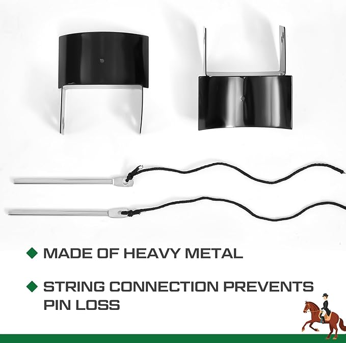 Abbylike 4 Pairs (8 Pieces) Jump Cups Metal Horse Jump Cups with Pin Fits Standards Uprights, Lightweight Durable for Hobby Horse Jumper Equestrian Activities