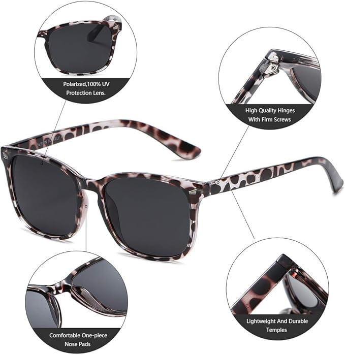DUSHINE Polarized Sunglasses for Women Classic Retro Style UV400 Protection