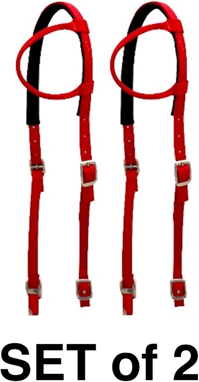 Majestic Ally Nylon Padded Sliding Single Ear Headstall for Horses- Set of 2 - Multiple Colors
