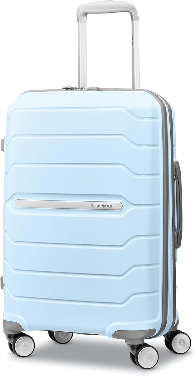 Samsonite Freeform ハードサイド 機内持ち込み手荷物 スピナーホイール付き - ハードシェル スーツケース - TSA承認、航空会社承認 - 拡張可能なハードシェル、軽量旅行用スムーズなローリングホイール - スカイブルー