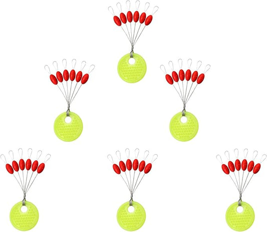 Rubber Fishing Bobber Stopper,6 in 1 Float Sinker Stops,Black Orange & Colorful Oval Cylinder,L M S Float Stop Available