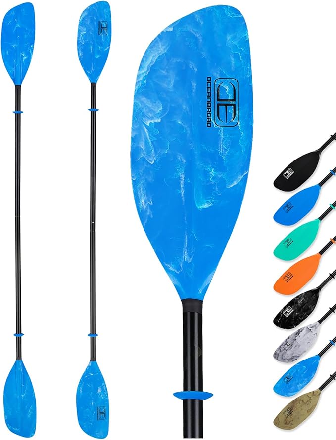 OCEANBROAD カヤックパドル 86インチ/218cm、90.5インチ/230cm アルミ合金シャフト 2ピースフロータブルカヤックオール カヤック、カヌー、ボート用