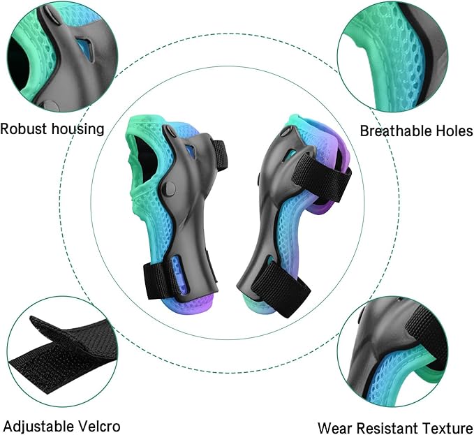 Kids Protective Gear Set Knee Pads for Kids 3-14 Years Toddler Knee and Elbow Pads with Wrist Guards 3 in 1 for Skating Cycling Bike,Biking, Roller Skates, Scooters