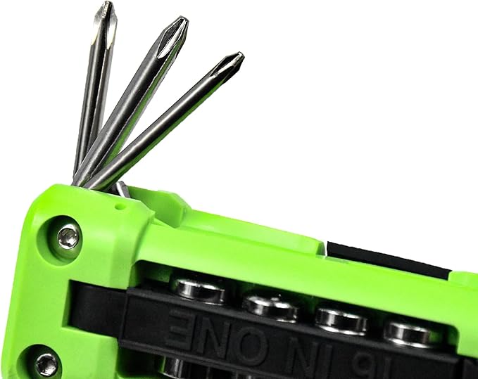 Bicycle multitools 16 in 1 bicycle tools kit set Multi Function Accessories Set Hex Spoke Wrench for Road Mountain Bikes Gree