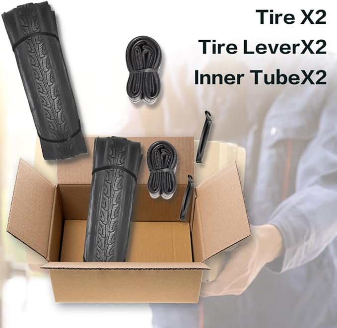 700x35C Bike Tire Foldable Replacement Tires with or Without Bike Tubes and Tire Levers for Road Bicycle