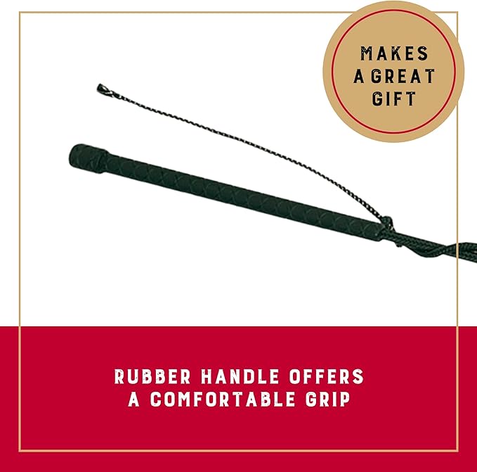 Weaver Equine Leather Stock Whip with Rubber Handle and 10" Popper