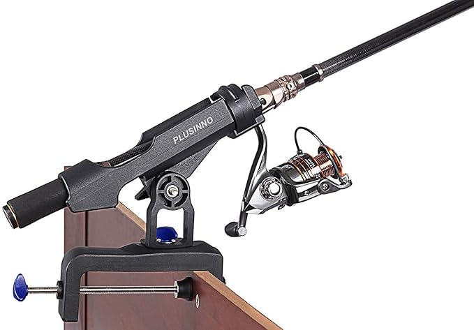 PLUSINNO 釣りボートロッドホルダー 大型クランプ開口部 360度調整可能 釣り竿ラック 折りたたみ式ホルダー