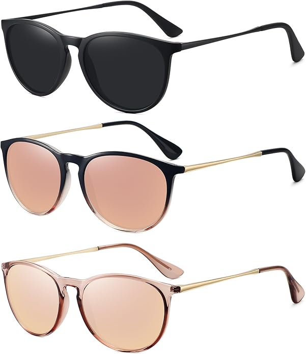 WOWSUN Retro Polarized Sunglasses Womens 2026 Trendy Round Classic Glasses