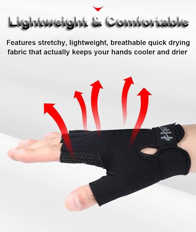 Fingerless Gloves - Multipurpose Water & Sports Gloves for Fishing, Sailing, Rowing, Kayaking & More - Men & Women